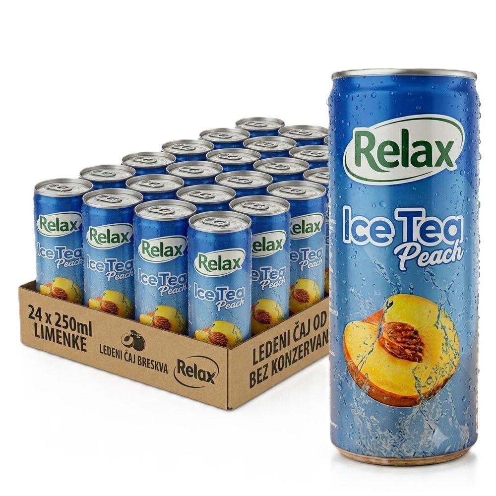 Relax Ice Tea ledeni čaj Breskva limenka 250ml x 24 kom  slika 1