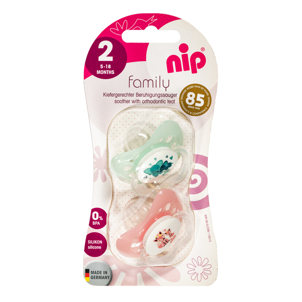 nip® Duda varalica Family 5-18mj (veličina 2) - Silikon, 2kom Roza, Mint slika 3