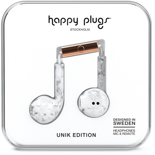 Happy Plugs, Earbud Plus slušalice,Bijelo mramorna slika 1