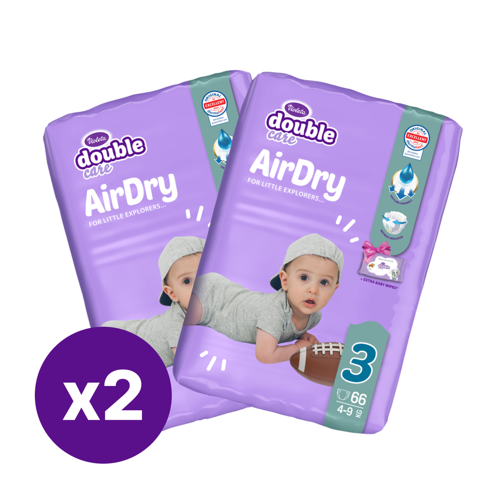 Violeta Double care pelene Air dry Duo pack slika 5
