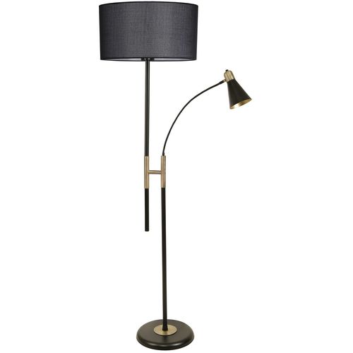 Forza Siyah Lambader Silindir Hasır Siyah Abajurlu Black Floor Lamp slika 2