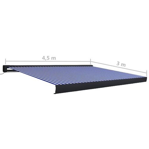 Motorizirana kazetna tenda 450 x 300 cm plavo-bijela slika 45