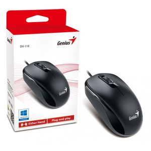 Genius miš DX-110 USB crni 1.000 DPI, USB vezai,3 tipke, 1.5 m kabal