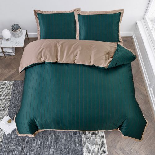 Pamučno satenska premium posteljina s tiskom Svilanit Zoie dark green MC 200x200 2x50x70 cm slika 3