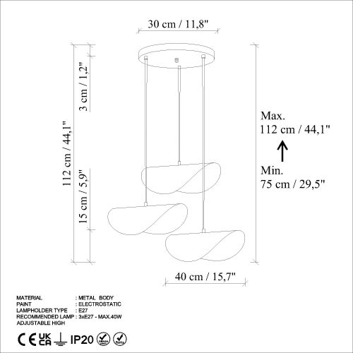 Opviq Luster BELLAMY, svjetlo plava boja slika 8