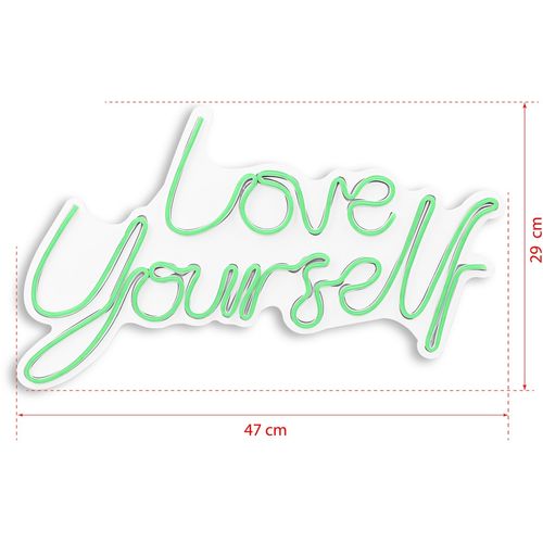 Wallity Zidna LED dekoracija, Love Yourself - Green slika 8