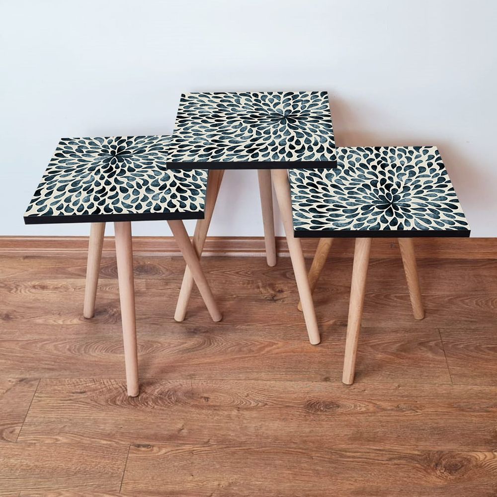 Nesting Table Set (3 Komada) - Boje: Zelena, Crna, Bež slika 1