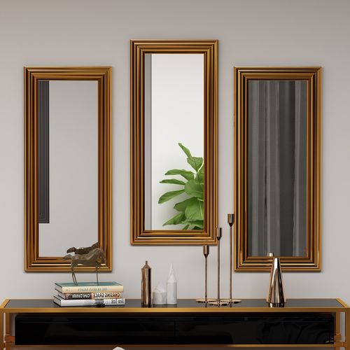 Woody Fashion Set ogledala (3 komada), bronca, Lavia - Bronze slika 2