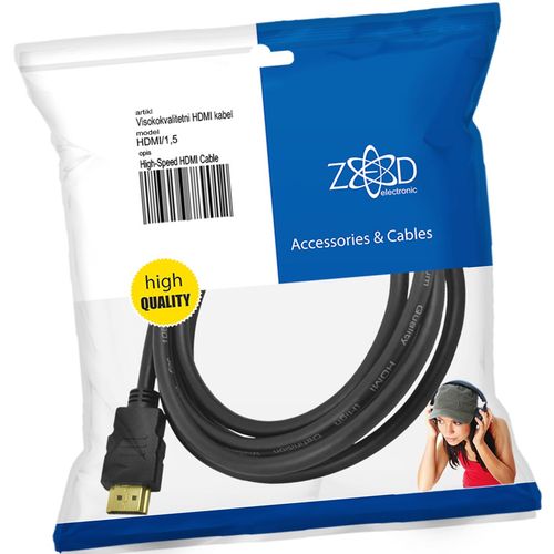 ZED electronic HDMI kabl, 1.5 met, ver. 1.4 - HDMI/1,5 slika 1