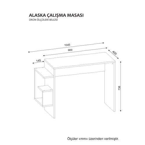 Woody Fashion Radni stol, Bijela boja, Alaska - White slika 3