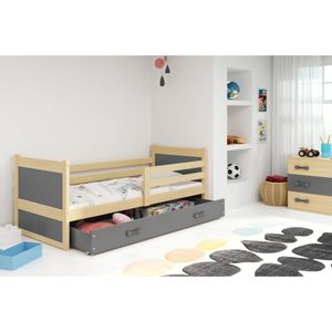 Drveni dečiji krevet Rico - bukva - sivi - 200x90 cm