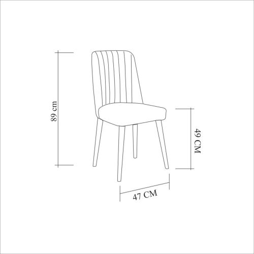 Hanah Home Vina 0701 - Soho, Beli Sto i Set Stolica (4 Komada) slika 12