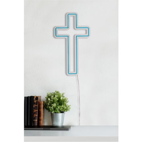 Wallity Ukrasna plastična LED rasvjeta, Cross Sign - Blue slika 3