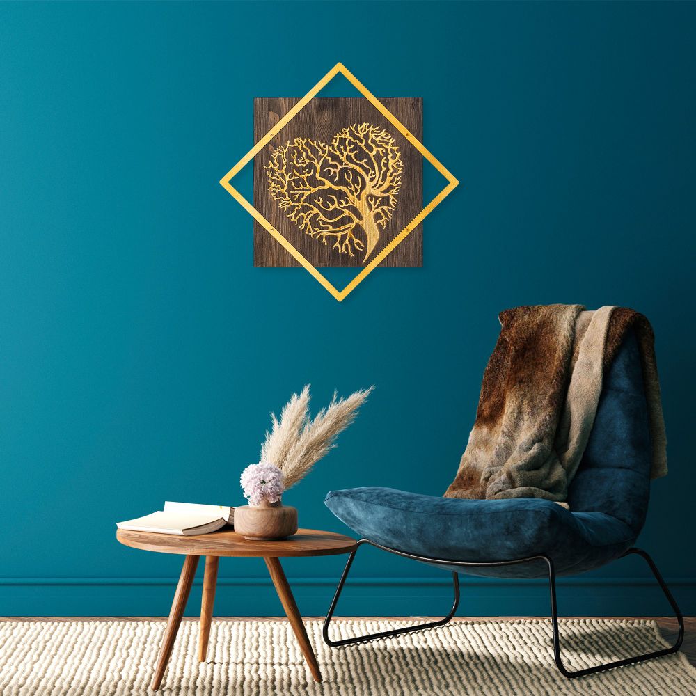 Dekorativni Zidni Ukras 'Tree v3 - Gold Walnut' slika 1