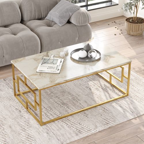 VG12-GE White Marble
Gold Coffee Table slika 2