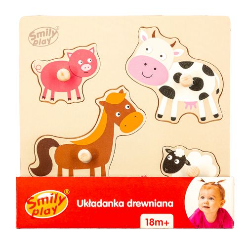 Smily Play drvene puzzle domaće Životinje slika 2