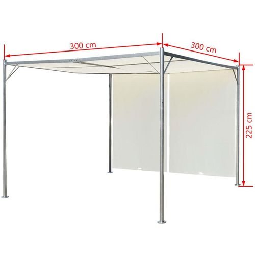 Pergola sa Podesivim Krovom Krem Bijela Metal 3x3 m slika 1