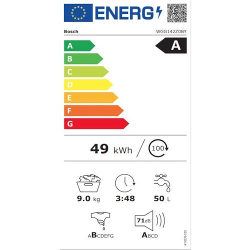 Bosch WGG142Z0BY Serija 6, Veš mašina, 9 kg, 1200 rpm, EcoSilence Drive, Dubina 58.8 cm slika 9