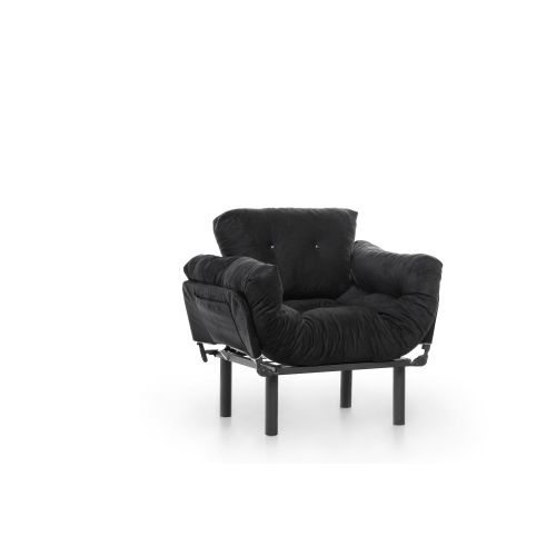 Atelier Del Sofa Fotelja, Crno, Nitta Single - Black slika 4