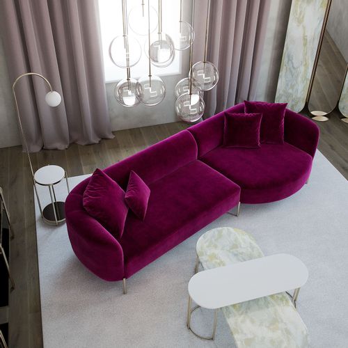 Ugaona Sofa Macaroon - Fuchsia Fuchsia slika 2