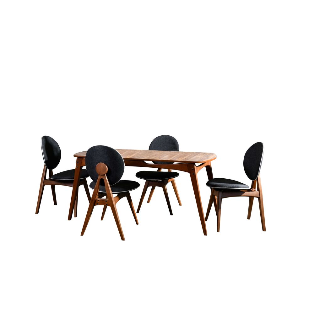 Touch Wooden - Set Stola i Stolica u Antracit Orahu (5 Komada) slika 11