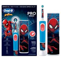 Oral-B Pro Kids električna četkica za zube, SpiderMan, putni set, za uzrast od 3+ godina