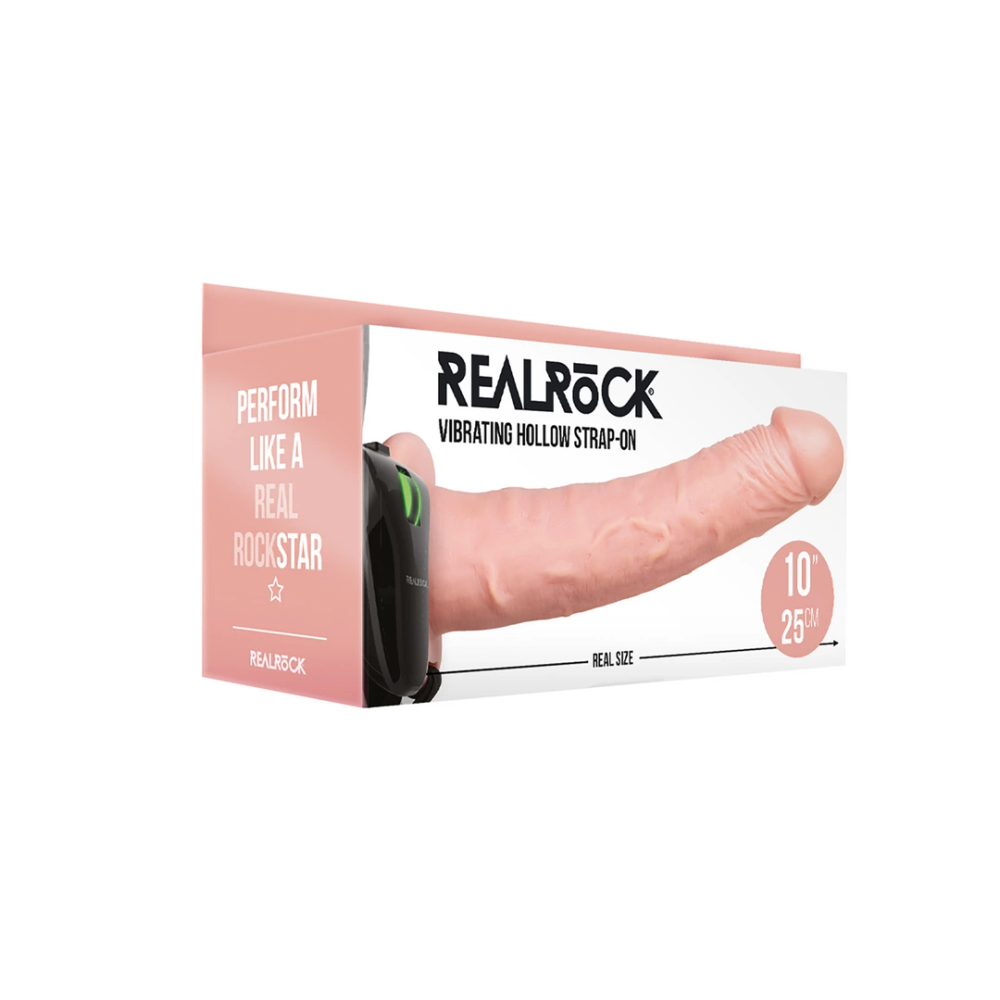 RealRock by Shots vibrirajući šuplji strap-on bez loptica - 10 / 24,5 cm slika 2