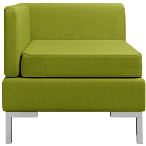 Modularna kutna sofa s jastukom od tkanine zelena slika 24
