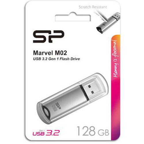 Silicon Power SP128GBUF3M02V1S 128GB USB Flash Drive, USB3.2 Gen.1, Marvel M02, Read up to 5Gb/s, Silver slika 2