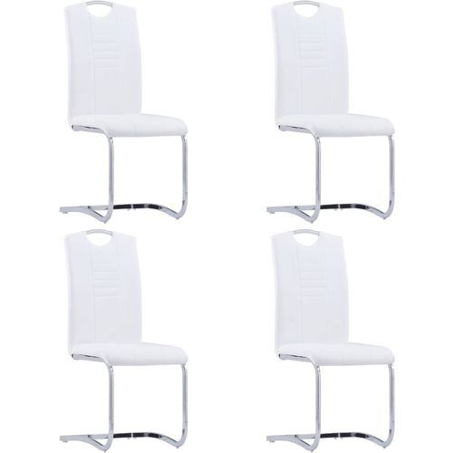 Konzolne blagovaonske stolice od umjetne kože 4 kom bijele slika 25