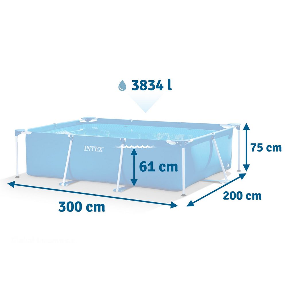 Okvirni vrtni bazen 300 x 200 x 75 cm 2u1 Intex slika 4