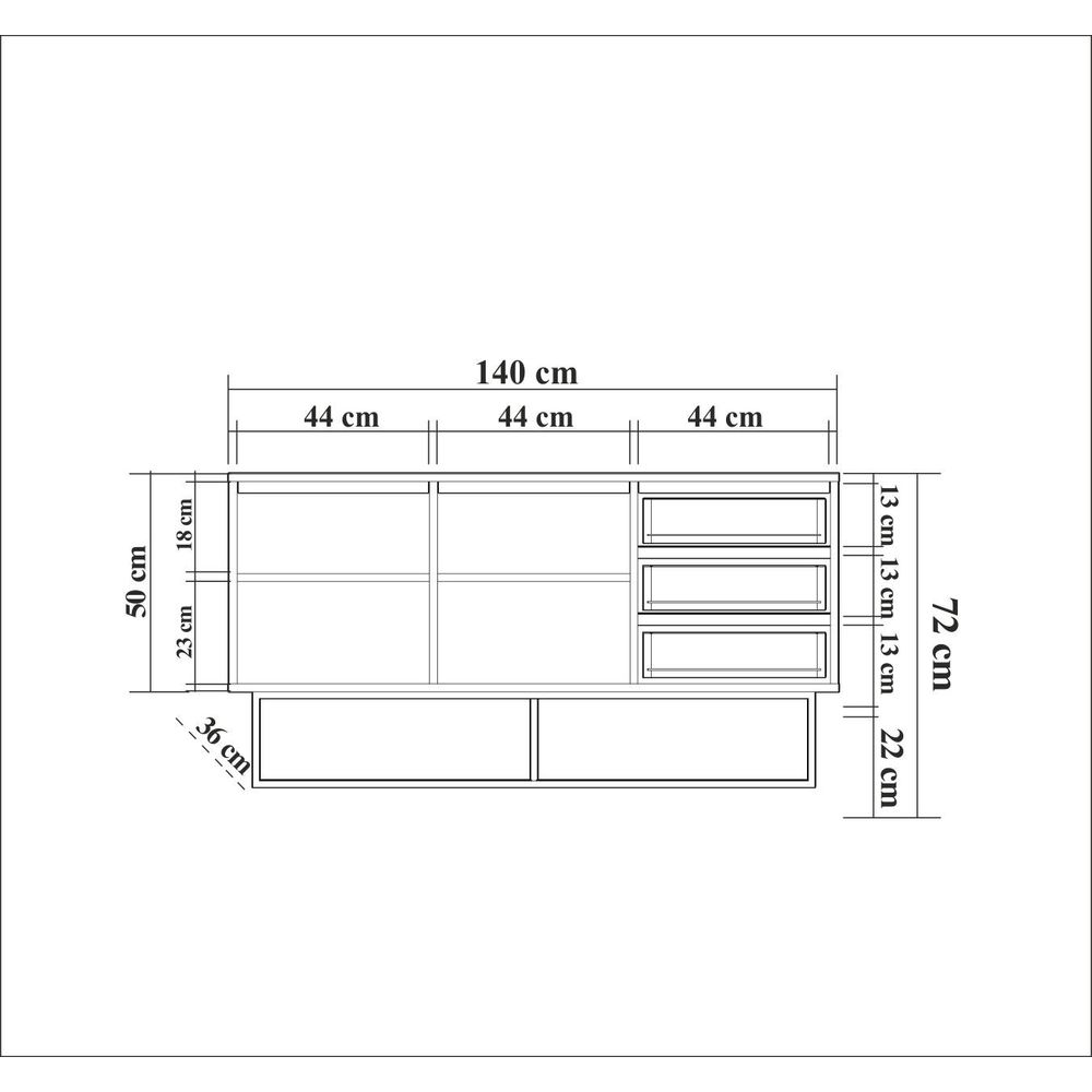 Ruba Walnut Crna Konzola slika 9