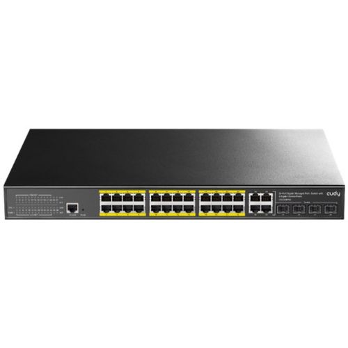 Cudy GS2028PS4-300W 24-Port Layer 2 Managed Gigabit PoE+ Switch with 4 Gigabit sfp Combo Ports, 300W slika 1