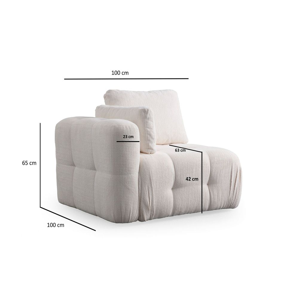 Amaris 3-sjedalna sofa - Bijela slika 10