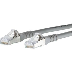 Metz Connect 1308451033-E RJ45 mrežni kabel, Patch kabel cat 6a S/FTP 1.00 m siva sa zaštitom za nosić 1 St.