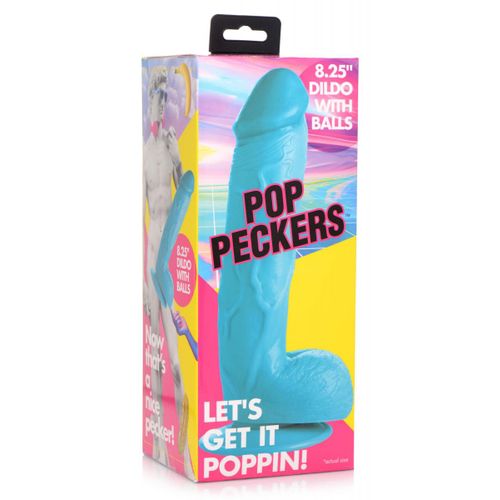 Dildo Poppin - 20 cm, plavi slika 7