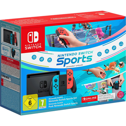 Nintendo Igraća konzola Nintendo Switch+Switch Sport+3 mjeseca online - Switch Console 1.1 Neon B/R, Bundle slika 1