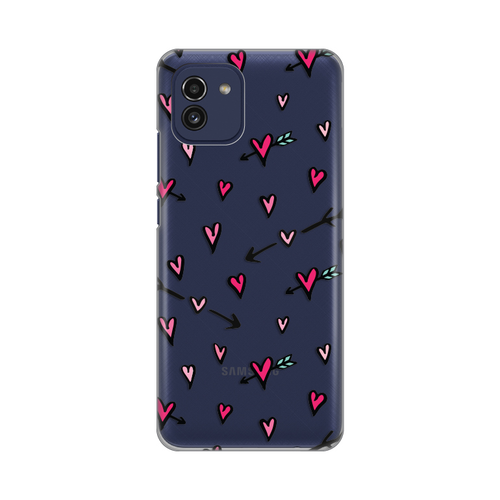 Torbica Silikonska Print Skin za Samsung A035G Galaxy A03 Hearts Pattern slika 1