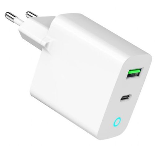 TA-UC-PDQC20L-W-01 Gembird punjac 20W, 2-port (USB-A+USB-C) LED, white slika 6