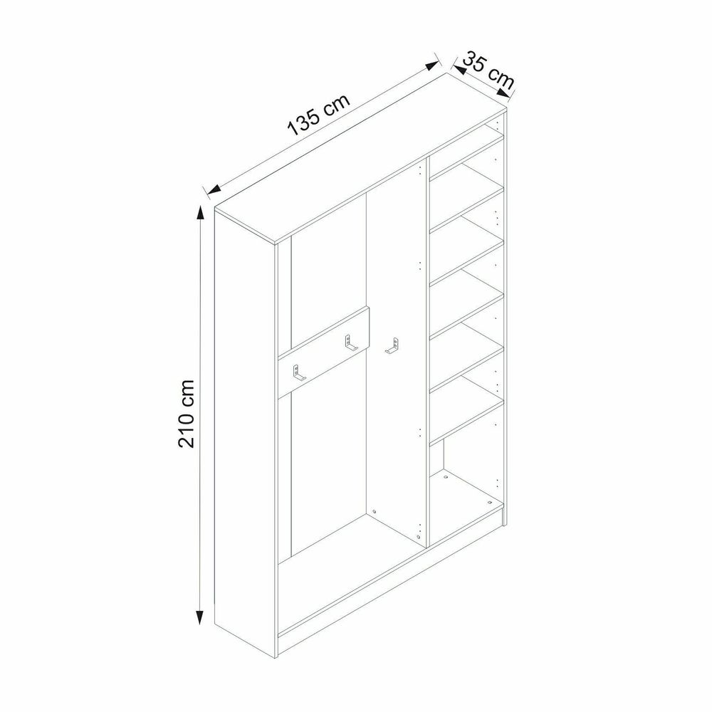 Hall stand Noah - 8243, bijela boja slika 8