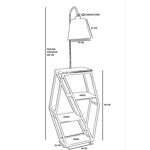 Asos Ceviz Lambader Pramit Açık Hasır Abajurlu Beige Black Floor Lamp slika 5