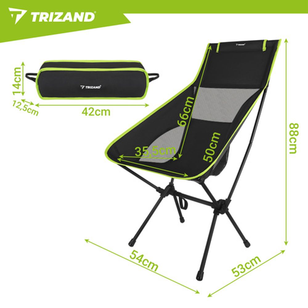 Trizand ribarska stolica 41x52x86cm crna Trizand slika 2