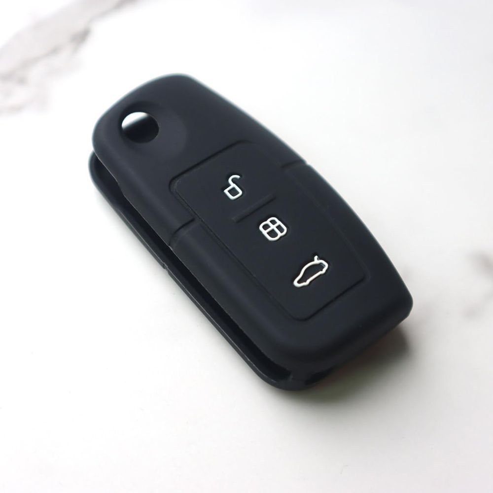 Silikonska navlaka za ključ Ford tip 11 crna (tri tipke) slika 1