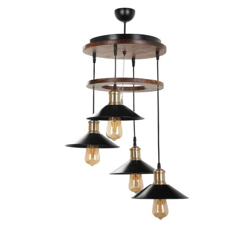 David 4 Lü Ceviz Sıralı Metal Başlıklı Sarkıt V2 Brown
Black Chandelier slika 2