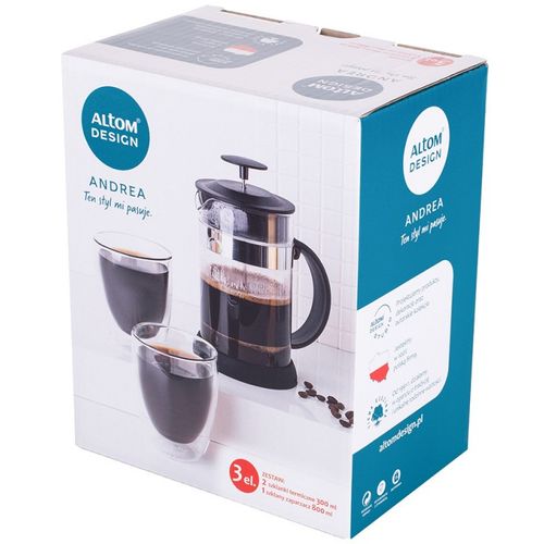 Altom Design termo staklene šalice za kavu i čaj Andrea 300 ml (set od 2 čaše) + vrč 800 ml - 020302363 slika 6