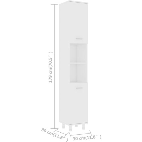 Kupaonski ormarić bijeli 30 x 30 x 179 cm od iverice slika 9