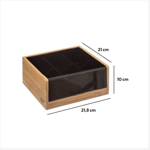 FIVE ORGANIZATOR ZA ČAJEVE 21,8X21X10CM BAMBUS CRNA slika 2