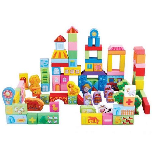 Eco Toys Edukativne Kocke 100Kom - Farma slika 1