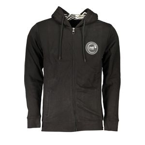 CAVALLI CLASS MEN'S BLACK ZIP-OUT SWEATSHIRT