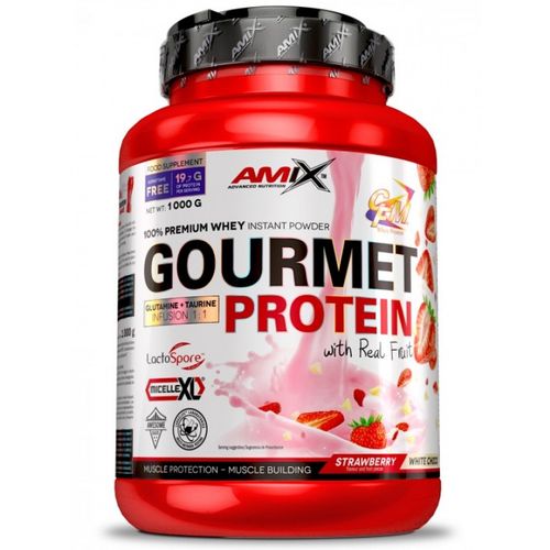 AMIX Gourmet Protein 1 kg Jagoda slika 1